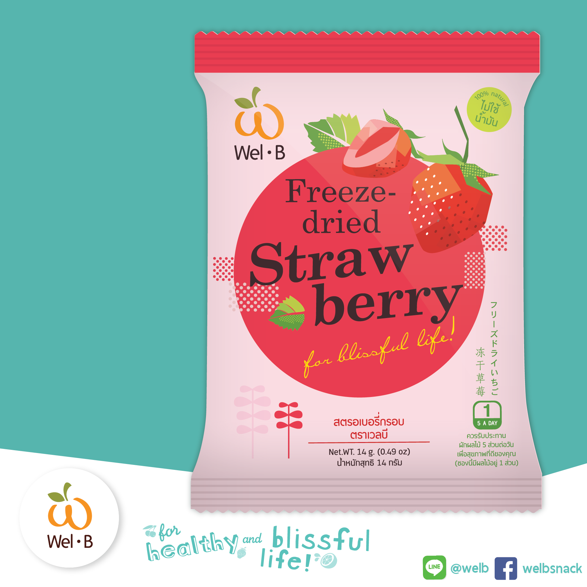 Wel-B FD Strawberry 14g. – WelB Snack